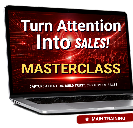 Turn Attention Into Sales masterclass on a laptop